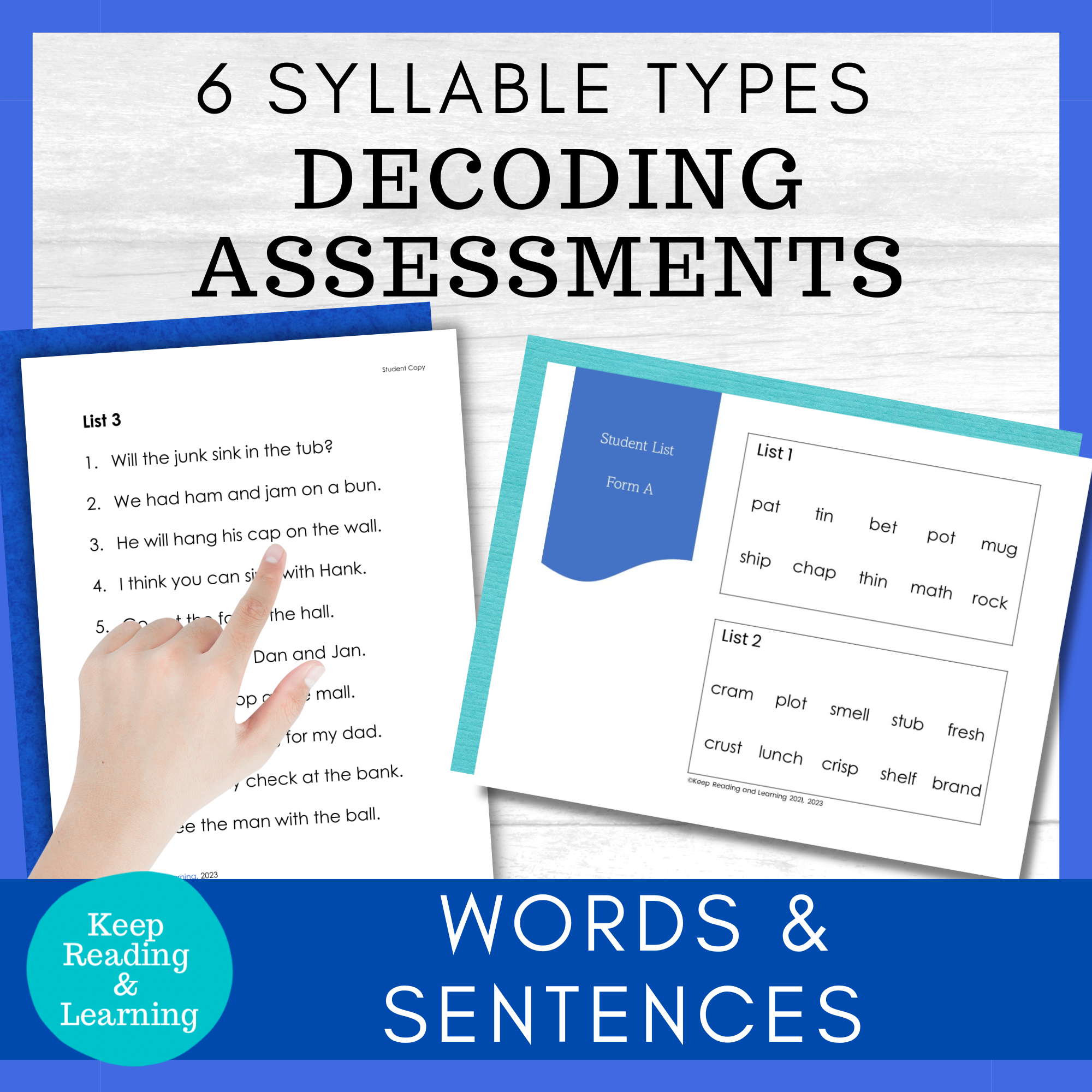 Phonics Assessments Science of Reading Syllable Types for Elementary Reading