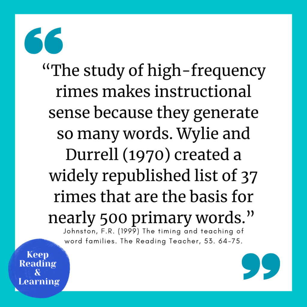 Why study word families?