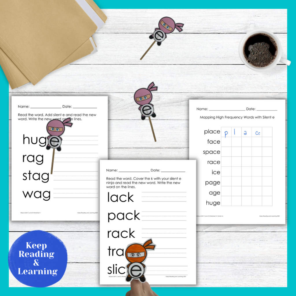 Silent e Soft c and c phonics worksheets