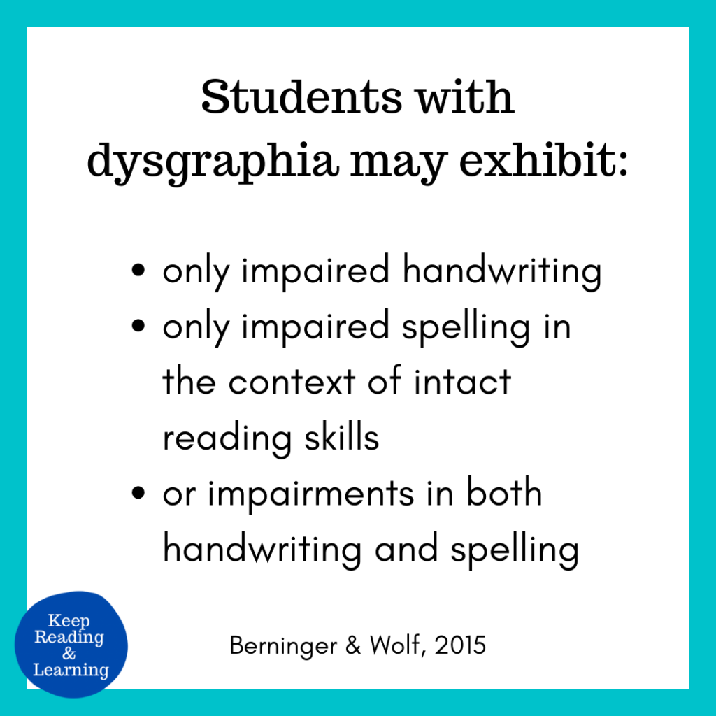 Signs of Dysgraphia
