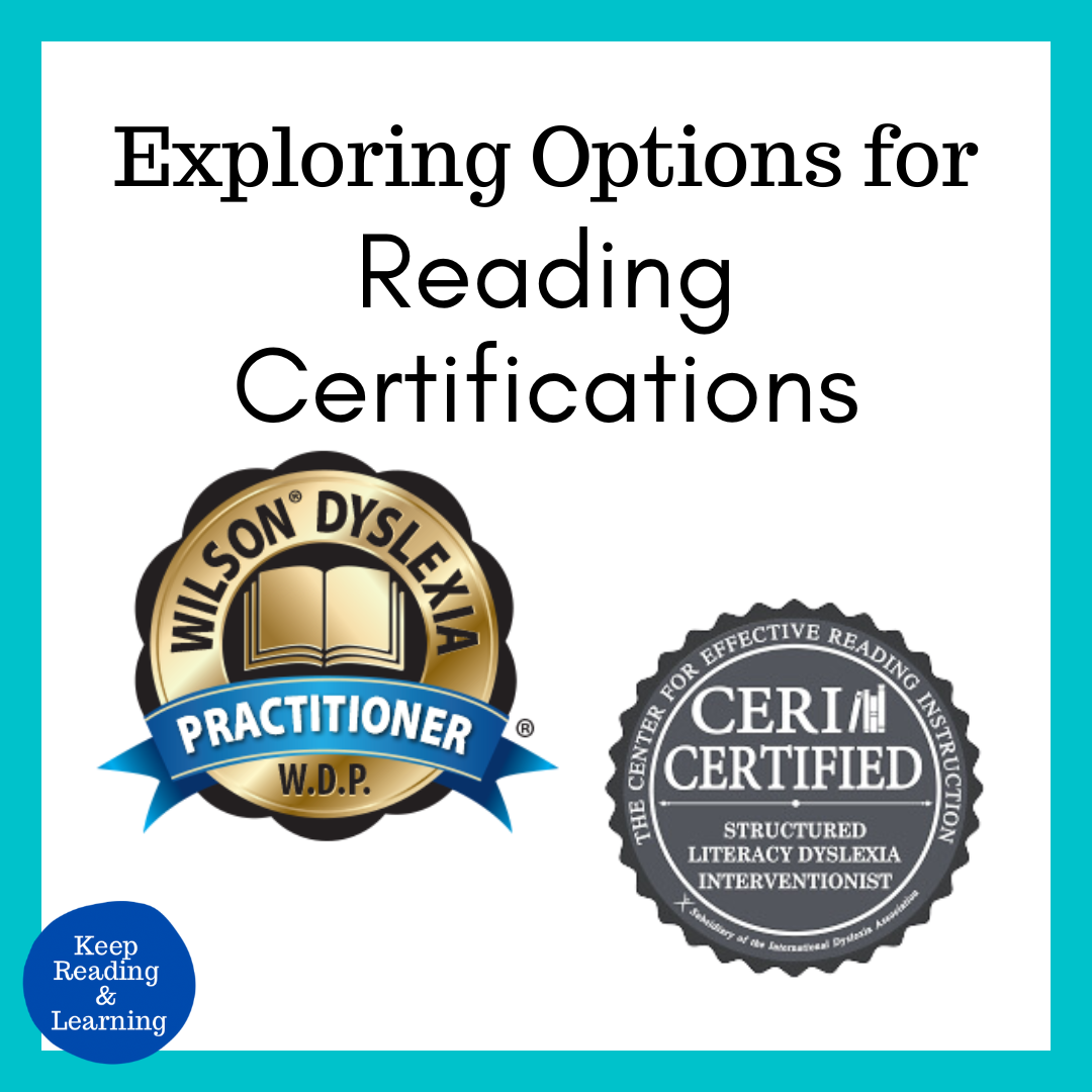 Reading Certification Options