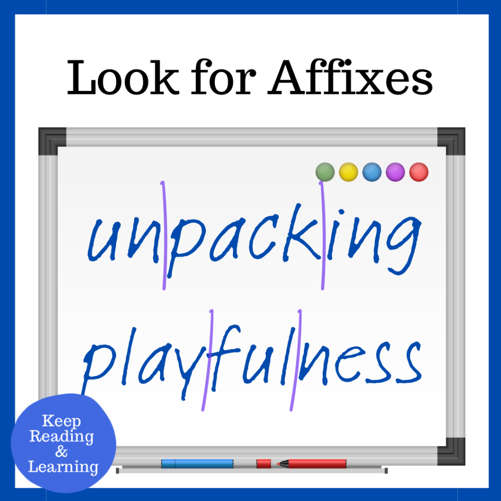 Reading words with prefixes and suffixes