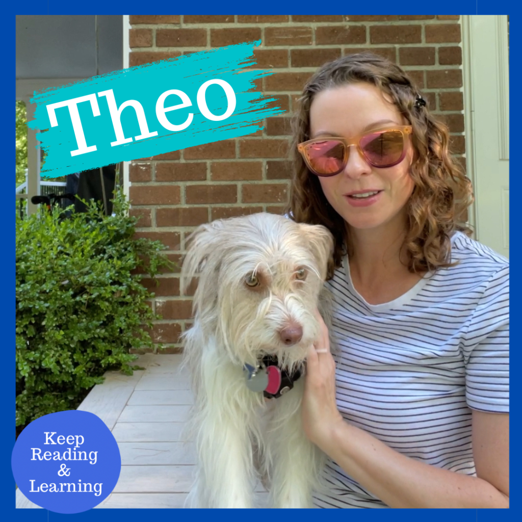 Theo the rescue dog plays along with you.