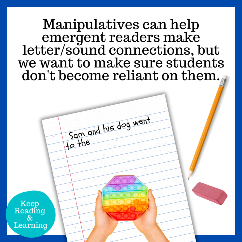Manipulatives for phonemic awareness popits pop fidget