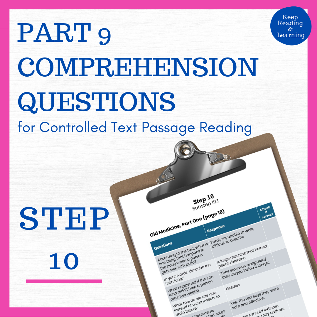 Part 9 Comprehension Questions for WRS Step 9 - Keep Reading & Learning